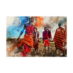 African Art Maasai Tribe Dancing Canvas Painting AlansiHouse 20X30cm Unframed DM1079 