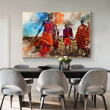 African Art Maasai Tribe Dancing Canvas Painting AlansiHouse 