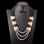 African Beads Jewelry Sets AlansiHouse black 