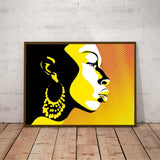 African Beautiful Woman Face Portrait Wall Canvas Painting AlansiHouse 