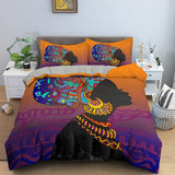African Canvas Painting Inspired Bedding Set AlansiHouse 1 135x200cm 2PCS 