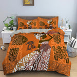 African Canvas Painting Inspired Bedding Set AlansiHouse 2 220x240cm 3PCS 