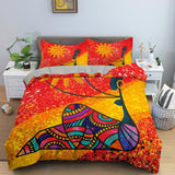 African Canvas Painting Inspired Bedding Set AlansiHouse 4 228x264cm 3PCS 