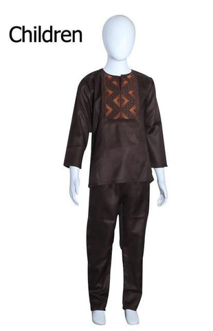 African Clothing Shirt Panths Set for Father and Son AlansiHouse kid brown M 