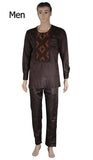 African Clothing Shirt Panths Set for Father and Son AlansiHouse men brown M 