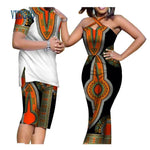 African Dashiki Print Couples Summer Clothing Sets AlansiHouse 3 S 