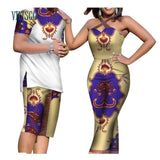 African Dashiki Print Couples Summer Clothing Sets AlansiHouse 