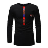 African Dashiki Print T-Shirt for Men AlansiHouse black M 