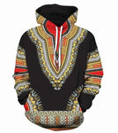African Dashiki Style Hoodie AlansiHouse Black XL 