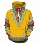 African Dashiki Style Hoodie AlansiHouse Yellow XS 