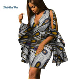 African Design Print Draped Dresses for Women AlansiHouse 