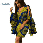 African Design Print Draped Dresses for Women AlansiHouse 