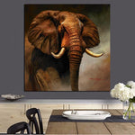 African Elephant Landscape Oil Painting on Canvas AlansiHouse 