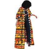 African Ethnic Vintage Floral Print Trench Coat AlansiHouse Style5 XXL 