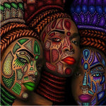 African Ethnic Women Tattoo Face Portrait Painting AlansiHouse 70X70CM NO FRAME PF 948 