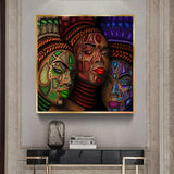 African Ethnic Women Tattoo Face Portrait Painting AlansiHouse 