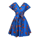 African Floral Print Pleated Dress AlansiHouse Color 3 L 