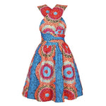 African Floral Print Pleated Dress AlansiHouse Color 8 S 