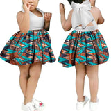 African Floral Print Sling Bow-knot Dress for Girls AlansiHouse Color 1 XS 