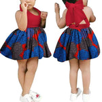 African Floral Print Sling Bow-knot Dress for Girls AlansiHouse Color 10 XS 