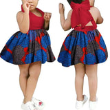 African Floral Print Sling Bow-knot Dress for Girls AlansiHouse Color 10 XS 