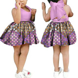 African Floral Print Sling Bow-knot Dress for Girls AlansiHouse Color 12 XS 
