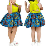 African Floral Print Sling Bow-knot Dress for Girls AlansiHouse Color 13 XS 