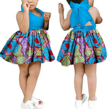 African Floral Print Sling Bow-knot Dress for Girls AlansiHouse Color 14 XS 