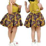 African Floral Print Sling Bow-knot Dress for Girls AlansiHouse Color 2 XS 
