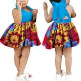 African Floral Print Sling Bow-knot Dress for Girls AlansiHouse Color 3 XS 