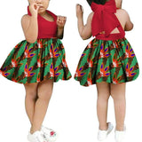 African Floral Print Sling Bow-knot Dress for Girls AlansiHouse Color 4 XS 