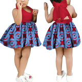 African Floral Print Sling Bow-knot Dress for Girls AlansiHouse Color 6 XS 