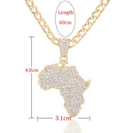 African Map Gold/Silver Pendant + Necklace AlansiHouse 