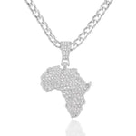 African Map Gold/Silver Pendant + Necklace AlansiHouse cuban chain 2 only Pendant 