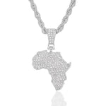 African Map Gold/Silver Pendant + Necklace AlansiHouse rope chain 2 only Pendant 