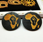 African Map Tribal Wood Earrings AlansiHouse H 