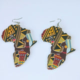 African Map Tribal Wood Earrings AlansiHouse K 