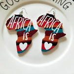 African Map Tribal Wood Earrings AlansiHouse L 