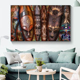 African Mask Tribal Wall Canvas Painting AlansiHouse 
