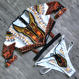 African Print Short Sleeve Bikini AlansiHouse 