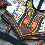 African Print Short Sleeve Bikini AlansiHouse 