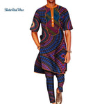 African Wax Print 2 Piece Long Top and Pants Set AlansiHouse 10 XS 