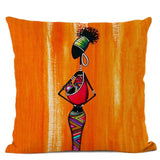 African Woman Cushion Cover + Abstract Painting Decorative Pillow Cases AlansiHouse 450mm*450mm 01 