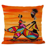 African Woman Cushion Cover + Abstract Painting Decorative Pillow Cases AlansiHouse 450mm*450mm 06 