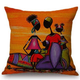 African Woman Home Decor Pillow Case AlansiHouse 450mm*450mm 1 