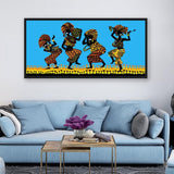 African Women Dancing Silhouettes Wall Canvas Painting AlansiHouse 