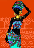 Black and Gold African Woman Art Canvas Painting AlansiHouse 50X70cm Unframed DM1297-H 