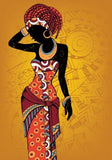 Black and Gold African Woman Art Canvas Painting AlansiHouse 60X80cm Unframed DM1297-A 