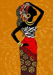Black and Gold African Woman Art Canvas Painting AlansiHouse 60X80cm Unframed DM1297-C 