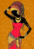 Black and Gold African Woman Art Canvas Painting AlansiHouse 60X80cm Unframed DM1297-D 